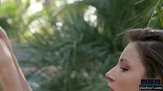 why watch miluniel louis strip outdoors for playboy?