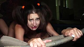 Jane White screams as he sets her dripping pussy on fire with rough monster cock pounding