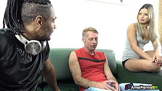 WIFE SHOCKED BY VIRGIN STEPSON'S HUGE COCK!