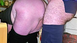 stepmom's huge ass jiggles bent over basement as muscular bodybuilder pounds her wet pussy close up risky cuckold style