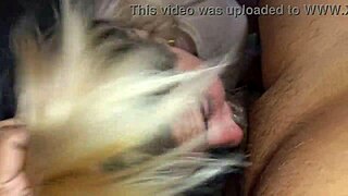 blonde gf deepthroats fat cock and swallows every drop