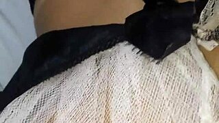 Wife Prostitute Assfucks in Lingerie Behind Husband