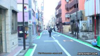 Renka Shimizu Sucks Hard Cock in Car Close-Up