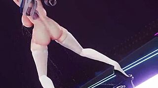 Bitch knight shakes big tits and ass in wild mmd dance rhythm