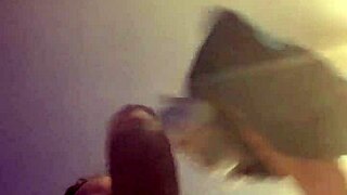 adore masturbates wildly flashing her monster cock in the living room