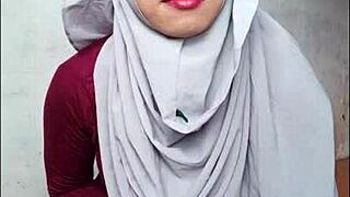 Hijab Shemale Rides Dildo Deep Then Cums Hard Anal Solo