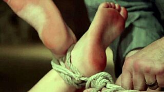 hogtied redhead bound tight writhes under rough toys and vibrating torment endlessly