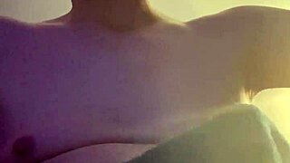 adore masturbates wildly flashing her monster cock in the living room