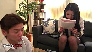 Intense Japanese Office Girl Delivers Epic Throat-Gripping Blowjob