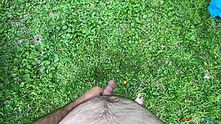first outdoor masturbation in the forest feels so naughty this year with moans and cock stroking