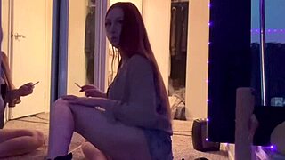 Italian big tits milf Artemisia Love shows hot body in shorts smoking session