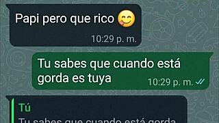 Caliento a mi novia latina con culo grande por whatsapp y ella me da sentones salvajes encima!