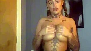 scottish tattooed emo teen fingers her big ass and tits super hard