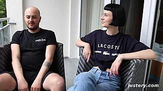 after the party juan bends delfine over handcuffs her for big cock doggystyle submission