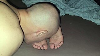 Did he lick stepmother soles before cumming all over her feet?