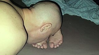 Did he lick stepmother soles before cumming all over her feet?