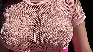 oh man italian milf's huge natural tits bounce outdoors in slow motion closeup fetish