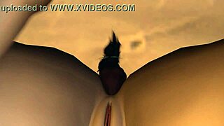 Giantess fetish cartoon delivers huge anal vore insertion with intense sound effects