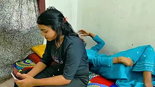 rahul bangs girlfriend and wife together dirty threesome bed romp