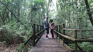 we're banging in eden's garden pussy licking ass shaking then almost caught mid orgasm