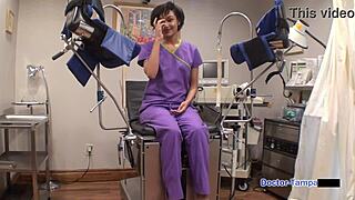 Humiliated pierced Latina Jackie Banes moans in latex police leggings