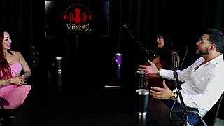 French guy meets Brazilian swinger couple for menage on sheer red