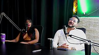 French guy meets Brazilian swinger couple for menage on sheer red