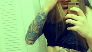 Satin-Clad Shemale Slut Gropes Pretty Clit in Bra Panties