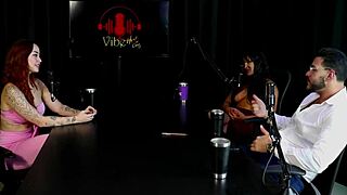 French guy meets Brazilian swinger couple for menage on sheer red