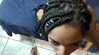 yo, watch this bbc tear up her shaved ebony pussy wide open