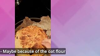 your girlfriend tries food blogging but FUCKING DOGGYSTYLE is what she does best on kitchen desk!!