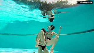 couple captures eva sasalka and jason's intense underwater pool pussy fucking