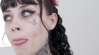 tattooed emo goth cc doll screams as james angel pounds her swollen cunt