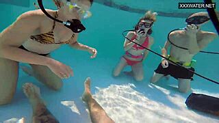 couple captures eva sasalka and jason's intense underwater pool pussy fucking