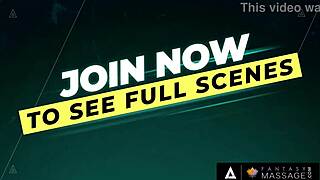 Laney Grey oils up Octavia Red for erotic lesbian face fucking and muff diving massage