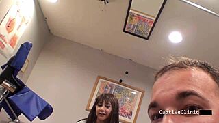 bold eliza sheilds screams in latex glove fetish vibrator orgasm backstage