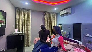 Old man orders petite black prostitute with small tits to hotel for rough fucking