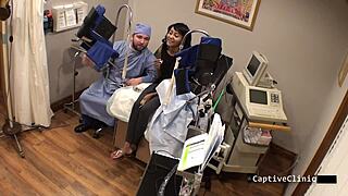 bold eliza sheilds screams in latex glove fetish vibrator orgasm backstage