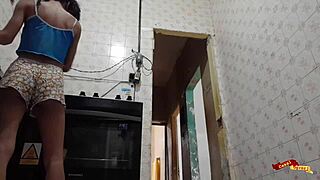 stepdad fucks my tight teen pussy in kitchen now!