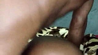 black teen's tight pussy stretched wide by massive cock