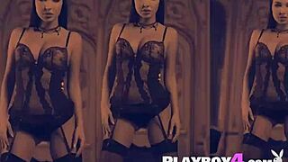 Ever seen a big tits blonde milf like Anika Shay strip her lingerie outdoors?