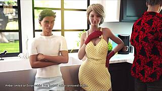 A wife and stepmom with huge tits plays naughty game 249