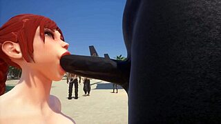 Serenia Gags on Black Monster Cock Outdoor Titty Fuck Facial