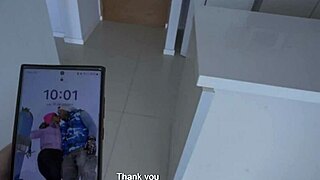 brunette stepsis bends over sucks rides cum on ass sneakers