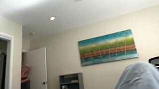 Koochie kachow! Bratty stepsis jerks your cock till cumshot on her big tits in hot household roleplay fantasy