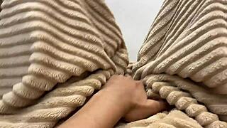 Petite horny teen alone grabs toy to fuck her tight pussy hard finally