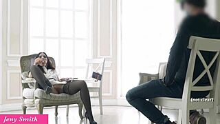 jeny smith strips naked shows buttplug ass in dark psych experiment