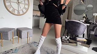 Petite latina teen 18+ rims and blows old man's big cock before date then rides him POV