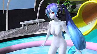 hatsune miku cosplay by dear cocoa dances seductively showing off her curves