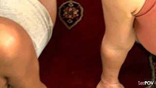 four sweaty girls turn living room workout into steamy lesbian play